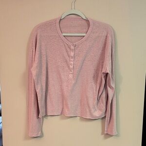 Aerie Blush Long Sleeve Henley Top